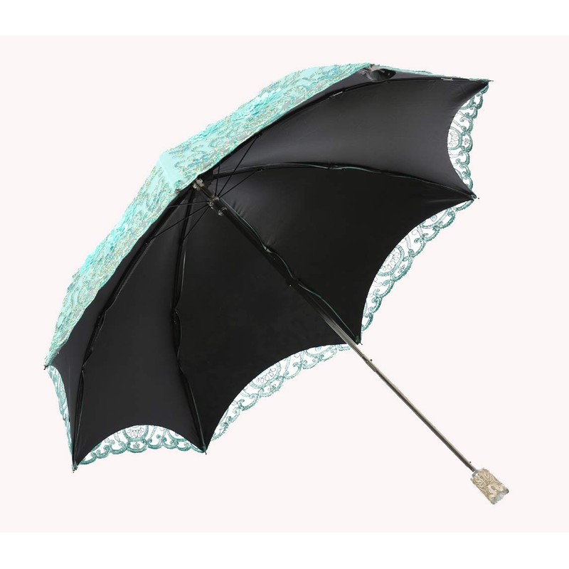 LCY Ladies Embroidered Lace Double-deck Anti-UV Parasol Umbrella Sun/Rain/Snow Folding