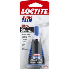 Loctite Super Glue Ultra Gel Control, transparente, botella de 0.4 onzas líquidas, 1 paquete - Superpegamento para plástico, madera, metal, manualidades y reparación, pegamento instantáneo de