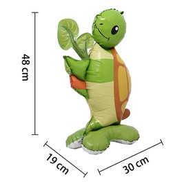 Selfstand 3D Animal Fox Koala Lion Elephant Panda Cow Rabbit dinosaur Triceratops Stegosaurus Baby shower Ball Foil Balloons Birthday Party Baby Shower Decorations Kids Toys (Base Turtle)