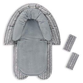HNHUAMING Infant Car Seat Insert, Baby Car Seat Head & Body Support with 2 Strap Pads, Ultra Soft Newborn Preemie Carseat Insert Cushion for Girls Boys, Fits Car Seat, Stroller, Swing, Bouncer, Grey
