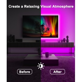 Daymeet TV Led Lights, Led Lights for Backlight for 32-60 inch, 9.8ft TV Light Strip,RGB Color Changing Light with Remote Music Sync Bluetooth APP Control USB Powered