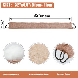 Marwood Under Door Draft Stopper 32 inch Wind Stopper for Door & Window, Weighted French Air Draft Stopper Front Door Snake Noise Blocker for Bottom of Door with Hanging Loops - Brown