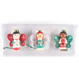 Wondershop Trend Trim 3 ct Mini Wooden Angel Ornaments NEW