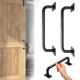 SPORWAY Pack of 2 Door Handles Black: Handle Sliding Door Handles, Barn Door Handles, Black Door Handles, Cabinet Door Handles, Barn Door Handles for Kitchen, Cabinet, Furniture, Sliding Doors, Shed