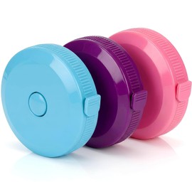 Timotech Set 3 Cintas Métricas Corporales Retráctil de 1.5 Metros, Cinta de Medir Flexible de Doble Cara en Pulgadas y Centímetros, Mini Regla de Bolsillo Portátil para Costura