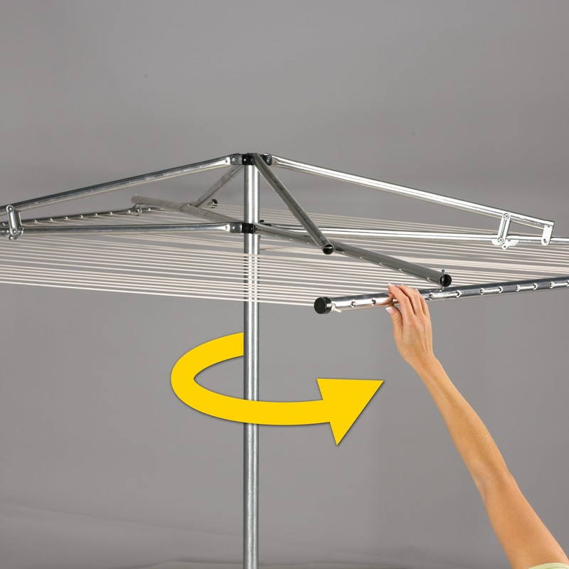 Household Essentials 17130-1 Rotary Outdoor Umbrella Drying Rack | Aluminum