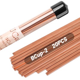 UCandy 20 Sticks BCuP-2 1/2 lb Copper Brazing Rods Copper Phosphor Alloys Self Fluxing Welding Rods 0.050" x 1/8" x 10"Brazing Rods for Air Conditioner Refrigerators Pipe Gas
