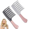 Wide Tooth Comb for Curly-2PCS,Detangling Hair Brush with Double-layer Wavy