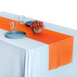 MDS Pack of 5 Wedding 12 x 108 inches Chiffon Table Runner for Wedding, Decorations for Birthday Parties, Banquets, Graduations, Engagements, Runners fit Rectangle, Round Table - Orange