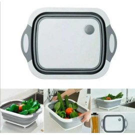 Tabla Pegable 3 En 1 Picar Escurrir Contenedor Plegable