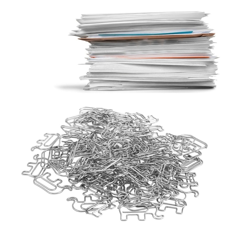 100pcs Paper Clip Cute Elephant Shaped Stainless Steel Paper Clip