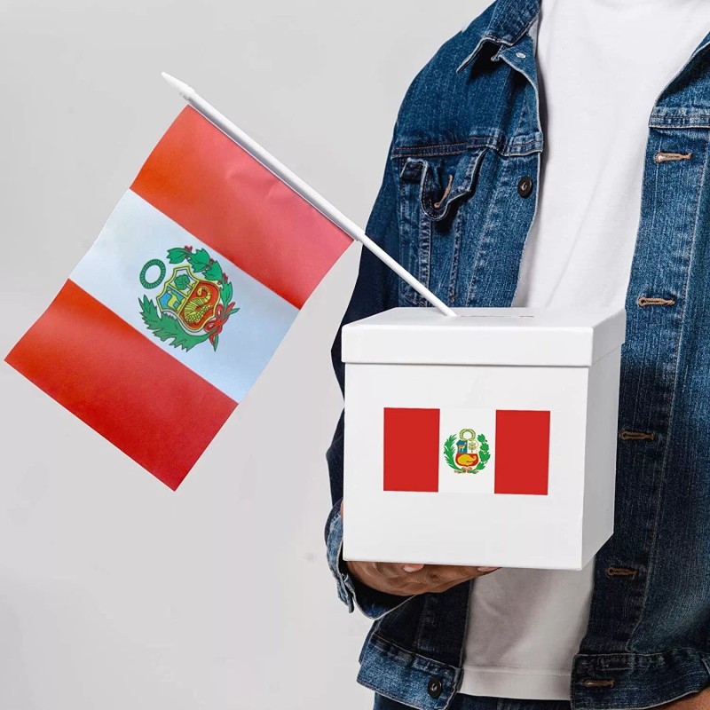 Anley Peru Mini Flag 12 Pack - Hand Held Small