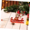 Garneck 3pcs Wooden Christmas Sleigh Miniature Sleigh Xmas Hanging Sleigh