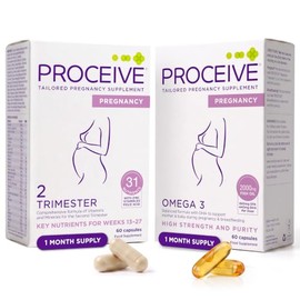 Proceive® Pregnancy Trimester 2 (13-27 Weeks) Vitamin & Mineral Supplements Bundle - 60 Capsules - with Proceive Pregnancy Omega 3