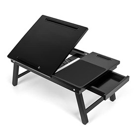 Sofia + Sam Laptop Bed Tray, Work from Home Desk, Bamboo Lap Desk, Folding TV Tray Table, Smartphone Tablet Lap Tray, Homework Study Reading Eating Food, Computer Stand, Espresso