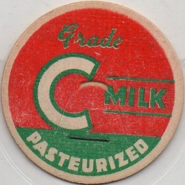 Milk Bottle Cap - GRADE C MILK - PASTEURIZED - generic cap -