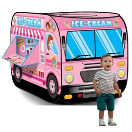 Pop Up Tent Kids:Ice Cream Truck Tent,Pop Up for Kids,Kids Play Without Installation,Suitable for 2-3 Children&for Ages 3+,Kid Play Tent Indoor for Kid Gift
