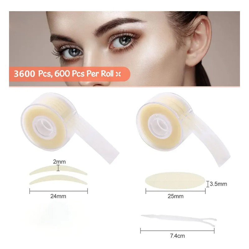 Parche Invisible Con Cinta Elevadora De Párpados Doble, 3600