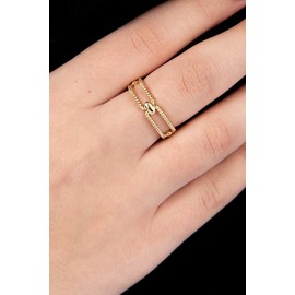 Silver Smile - 18k Gold Vermeil Loop Ring for women, and Mom, Hypoallergenic, Fashion Rings, Dainty and Stackable, Dressy & Everyday Rings, Comes in a Gift Box