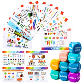 Pajean Pajean 25 Pcs Art Dice Game 9 Art Inspiration Dice 16 Painting Principles Education Cards Creative Drawing and Painting Set Teacher Gifts for Christmas Room Artists Classroom Student Adult