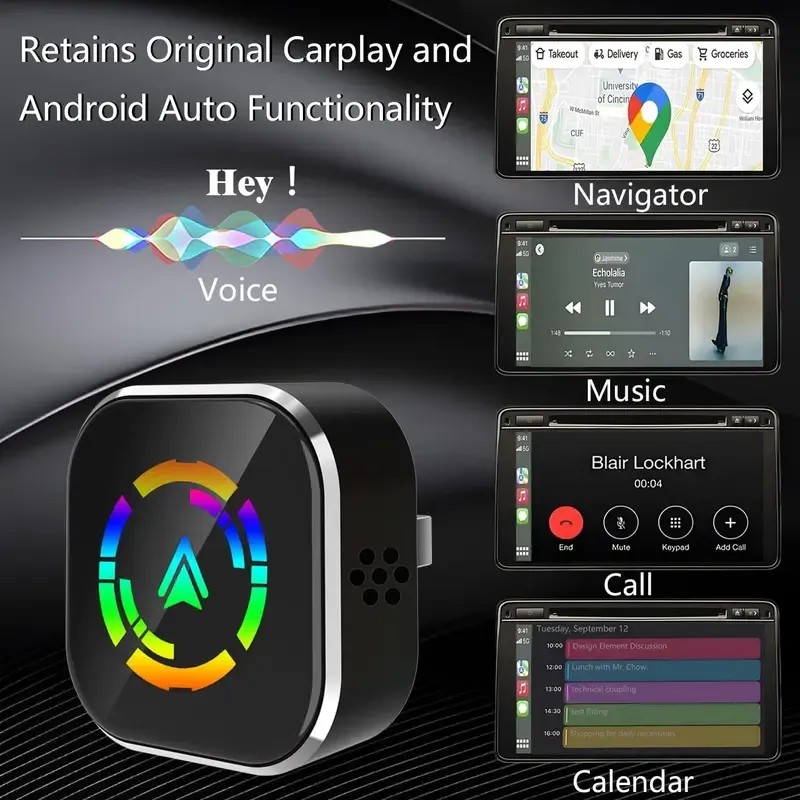 2025 Wireless carplay Adapter for iPhone/Android - Fast Connection,No Latency,Hands-Free