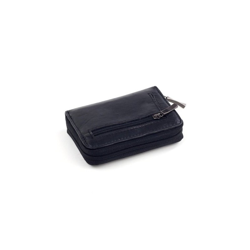 Leather Concertina Card Case (Black)