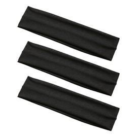 3pcs Black Wide Headbands for Women,7cm Thick Fabric Headbands for Makeup, Yoga, Running & Sports