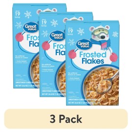 (3 pack) Great Value Frosted Flakes Breakfast Cereal, 26.8 oz