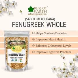 Bliss of Earth Organic Whole Fenugreek Seeds, Sabut Methi 1kg