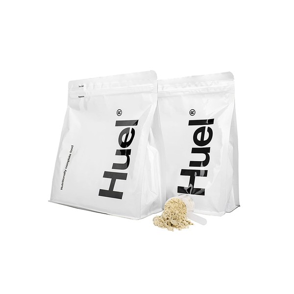 Huel Vanilla Flavor Nutritionally Complete Food Powder - 100% Vegan Powdered Meal (2 Pouches - 7.7lb - 28 meals)