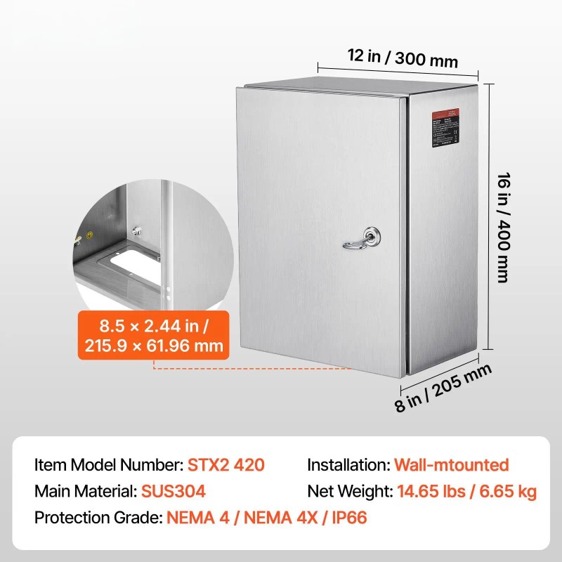 NEMA 4X Steel Electrical Box IP66 Waterproof Dustproof 16 X