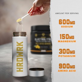 HRDWRK Electrolytes Powder with Magnesium, Potassium - Sugar Free Electrolytes Boost Endurance and Reduce Fatigue with This Electrolytes Supplement - Maximum Hydration - Keto Friendly