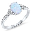Oval White Simulated Opal Beautiful Cute Ring New .925 Sterling