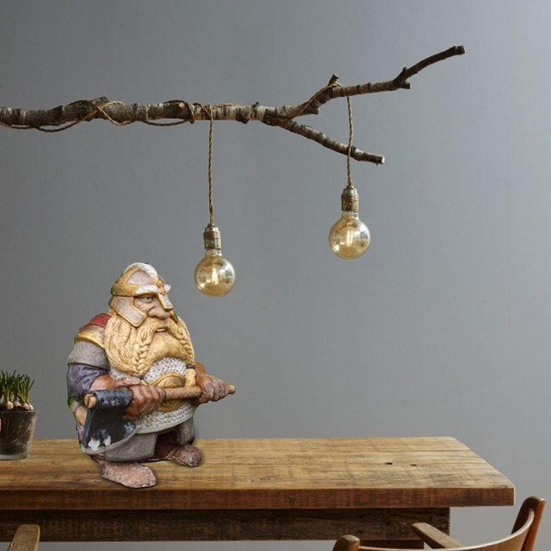 Viking Victor Dwarf Statue Garden Statue Miniature Ornaments for Home