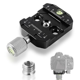 Quick Release Plate Clamp 50 mm, Quick Release Clamp for Arca-Swiss, QR-50N Quick Release Plate Clamp, Metal Clamp Quick Release Plate, Tripod Quick Release Plate Universal Quick Release Seat, silver