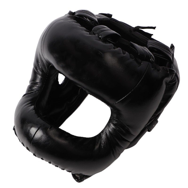 Boxing Headgear Black Head Guard Large Full Coverage PU Shock