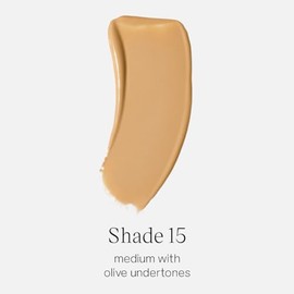Saie- Base de maquillaje líquida Glowy Super Skin Tint: base de maquillaje hidratante en suero con cobertura ligera y media
