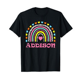 Addison Cute Colorful Rainbow Design for Girls Name Addison T-Shirt