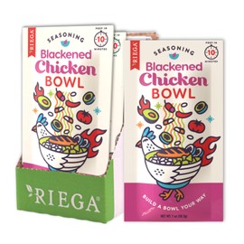 Riega Blackened Chicken Bowl Seasoning – Bold & Savory Cajun Spice Blend for Dry Rub, Chicken, Seafood, Rice, Pasta & Salad Bowls – 1 oz (Pack of 8)