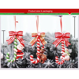 Christmas Tree Ornaments Candy Canes Candy Canes Pendant Santa Claus Snowman Reindeer Christmas Ornaments Ornaments Ornaments Decoration Decoration Set of 3