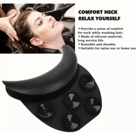SANBREVE Cuelllera Silcon Negro Para Lavacabezas Cojín De Descanso