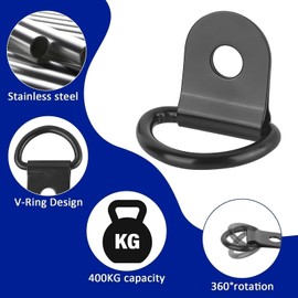 txuzong Pack of 10 Pendant Lashing Eyelets, D Lashing Eyelets Stainless Steel with Tapping Screws, Small and Practical Lashing Eyelets for Trailers, Trucks, Mechanical,