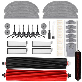 Pure Realm 35 St1ck Zubeh?r f1r Roborock S8 MaxV Ultra Staubsauger, 2 Hauptb1rsten 4 HEPA-Filter 4 Wischt1cher 4 wischmopp 6 Staubbeutel 6 Seitenb1rsten 6 Vanillechips 1 Schraubendreher 1 Reinigungsb1rste