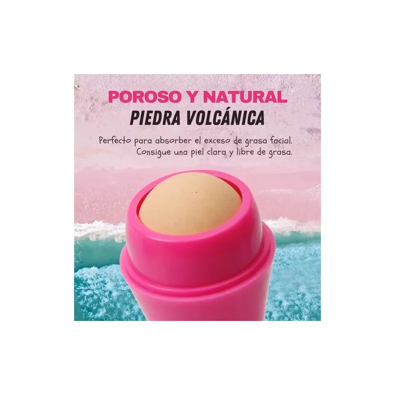 3pz Rodillo Piedra Volcánica Absorbe Grasa Facial Full