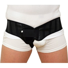 Ortho-Line Hernia Support Belt Groin Support Brace Hernia Truss Inguinal Single-Sided Hernia Belt for Men and Women, Different Size Hips Belts, Black (Large 90 -100 cm (35,4 - 39,4"), right)