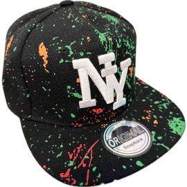 Jeamis Children's NY Cap Kids USA Summer Snapback Baseball Cap Cap Unisex Trucker Starter Baseball Cap Hat Hawaiian Cult for Boys and Girls, NY Colourful Green, Unit size