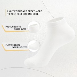 SERISIMPLE Women Viscose Bamboo Ankle Socks Low Cut Thin Sock Lightweight Pastal Color Soft Sock 5 Pairs(White, Small)