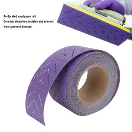 Jectse 320 Grit Ceramic Sandpaper Roll Tear-Proof Film Backing Longboard Sandpaper for Automotive Wood Metal, 70mmx12m Roll for Versatile Sanding