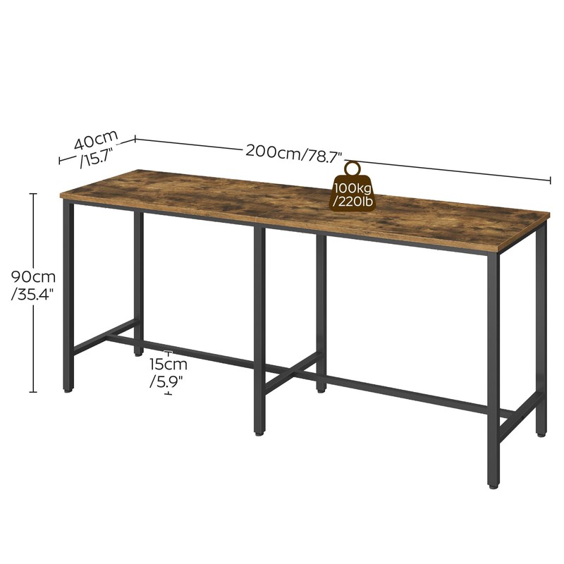 YATINEY 78.7" Long Bar Table, Counter Bar Height Table, High