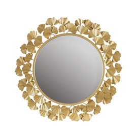 MARTHA STEWART Wall Décor Large Round Living Room Iron Metal Mirrors Ready to Hang Bedroom Decoration, 30.5"" x 30.5"", Eden Gold (MT160-0021)
